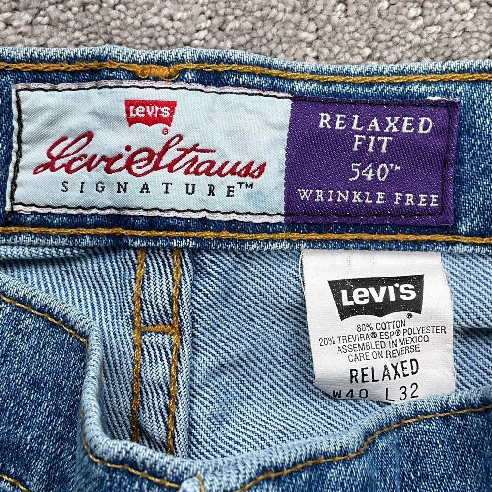 Levis 540 Jeans Men‎ 39W 31L Blue Relaxed Fit Brown Tab Denim Pants 90s